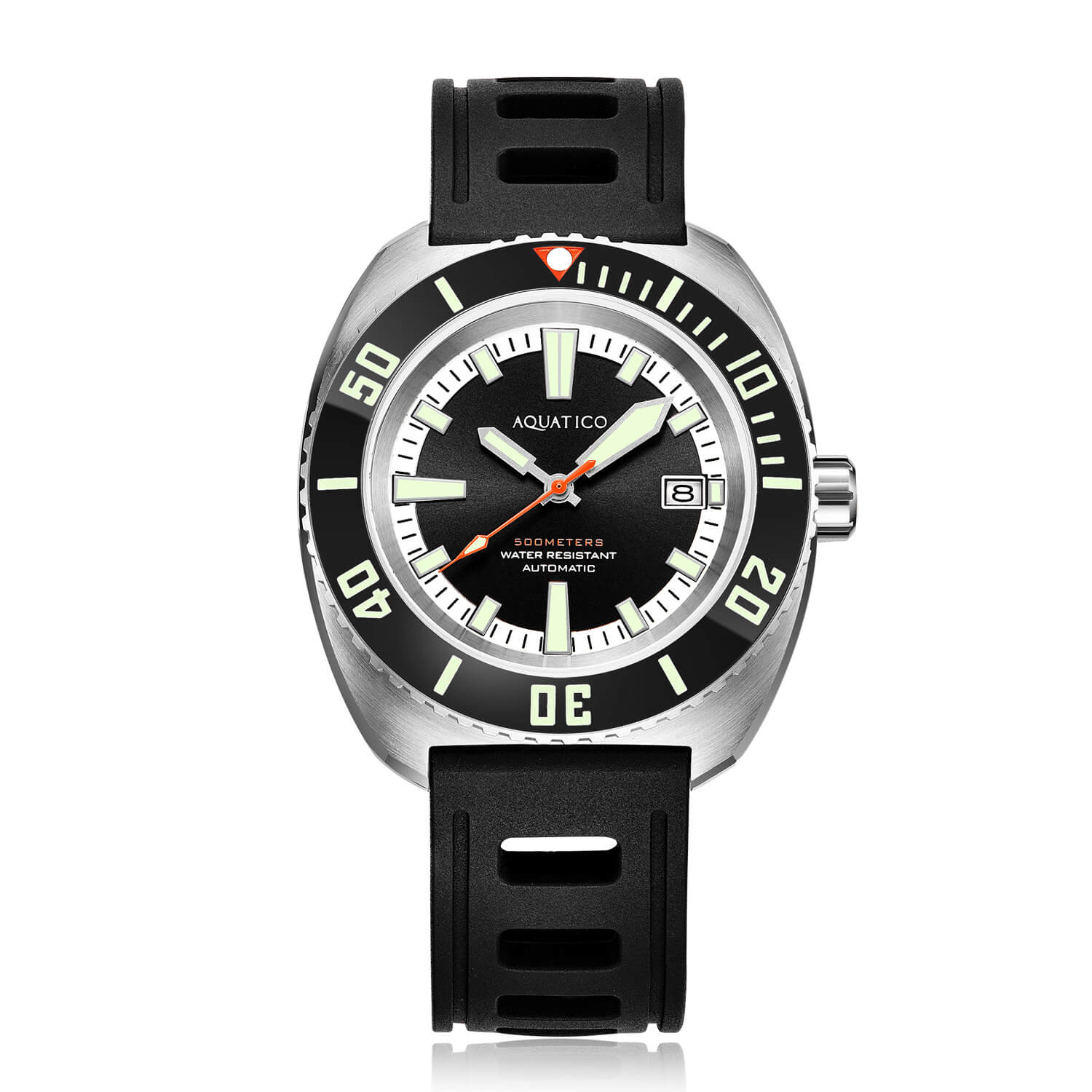 Aquatico Oyster 44mm Automatic Men's Diver Watch Black Dial/Black Bezel